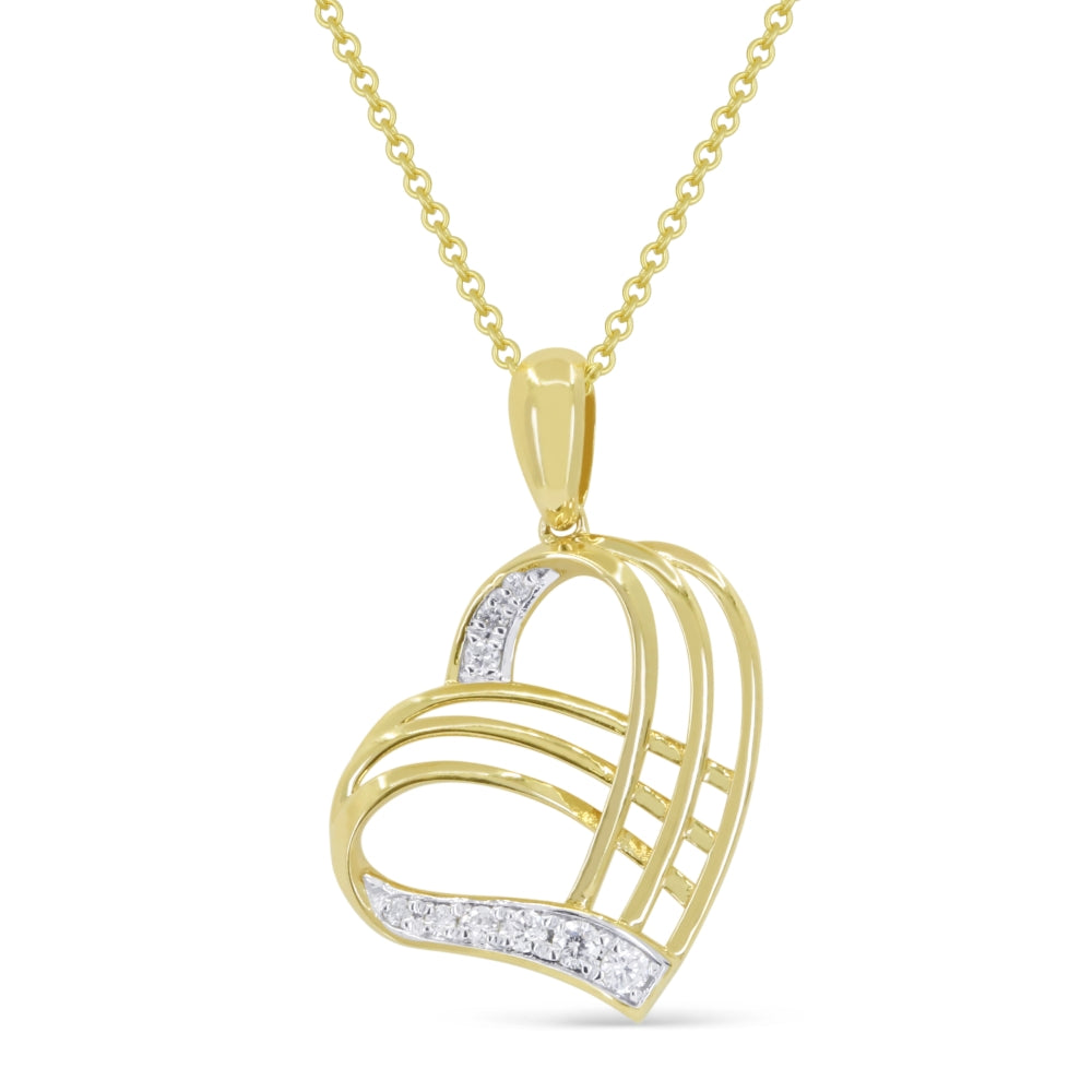 Madison L 14K Yellow Gold Diamond Heart Pendant - style N1853Y