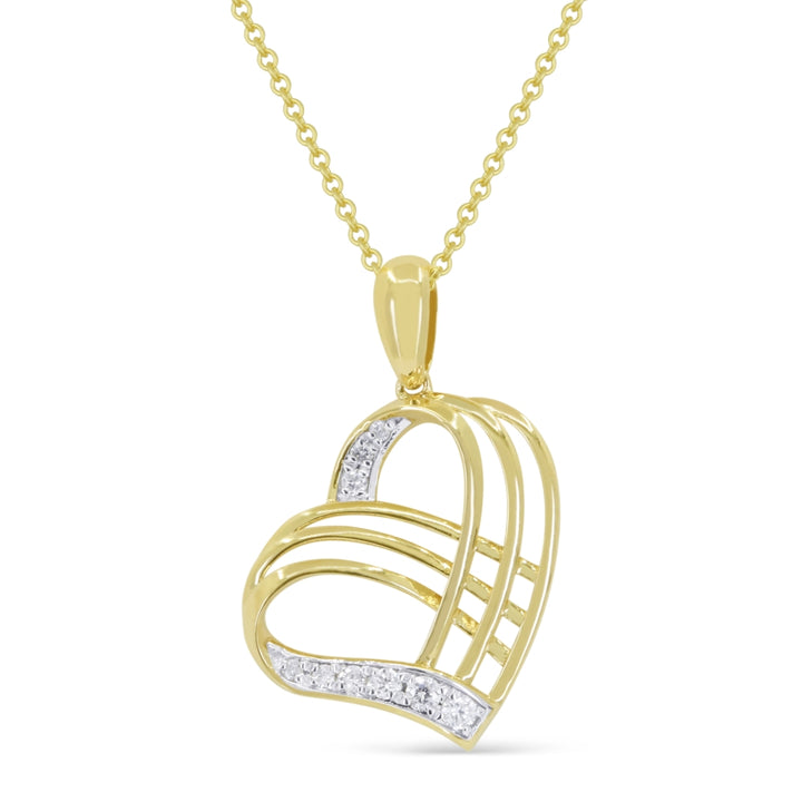 Madison L 14K Yellow Gold Diamond Heart Pendant - style N1853Y