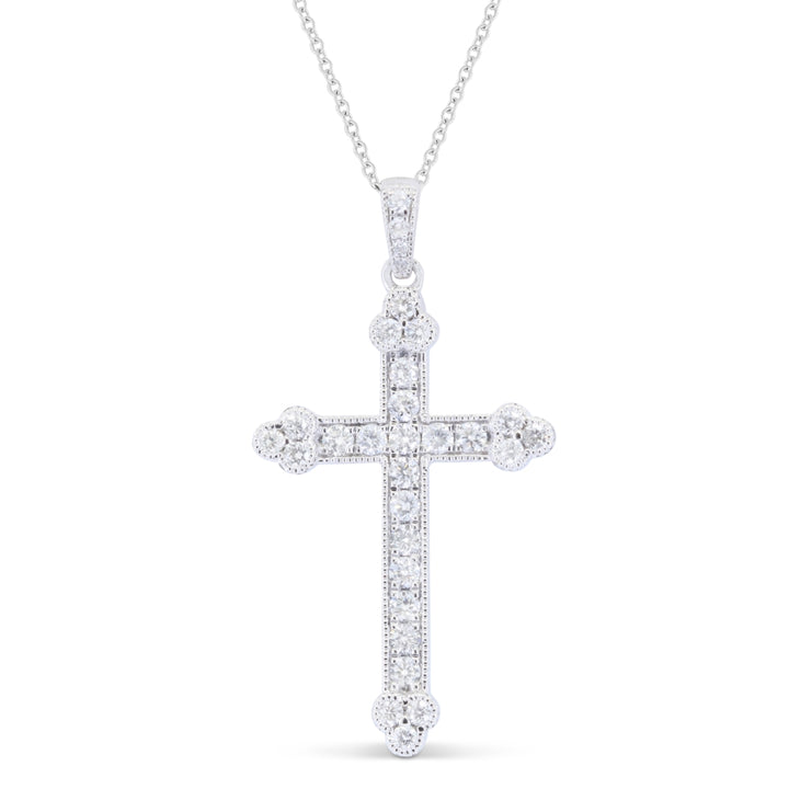 Madison L 14K White Gold Diamond Crucifix Cross Pendant - style N1854W-0.50CT