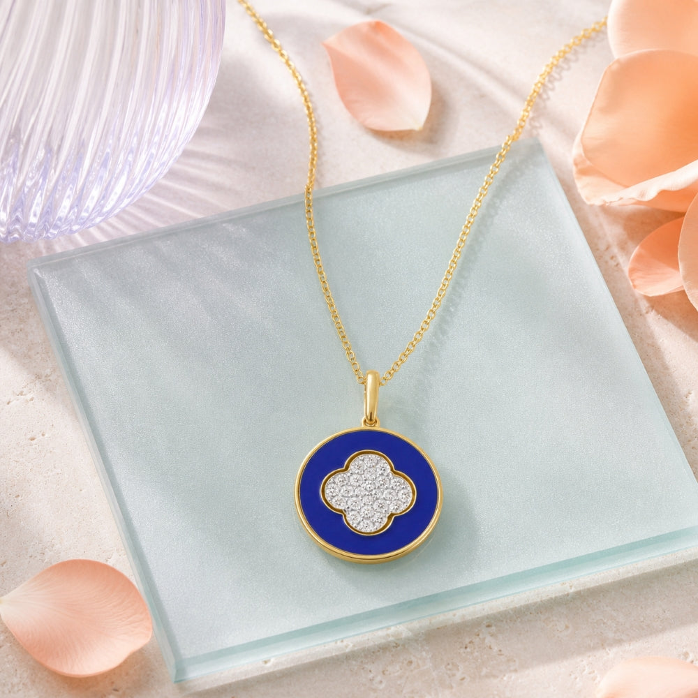 N1857 - 14K Yellow Gold Enamel Pendant