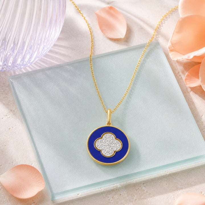N1857 - 14K Yellow Gold Enamel Pendant
