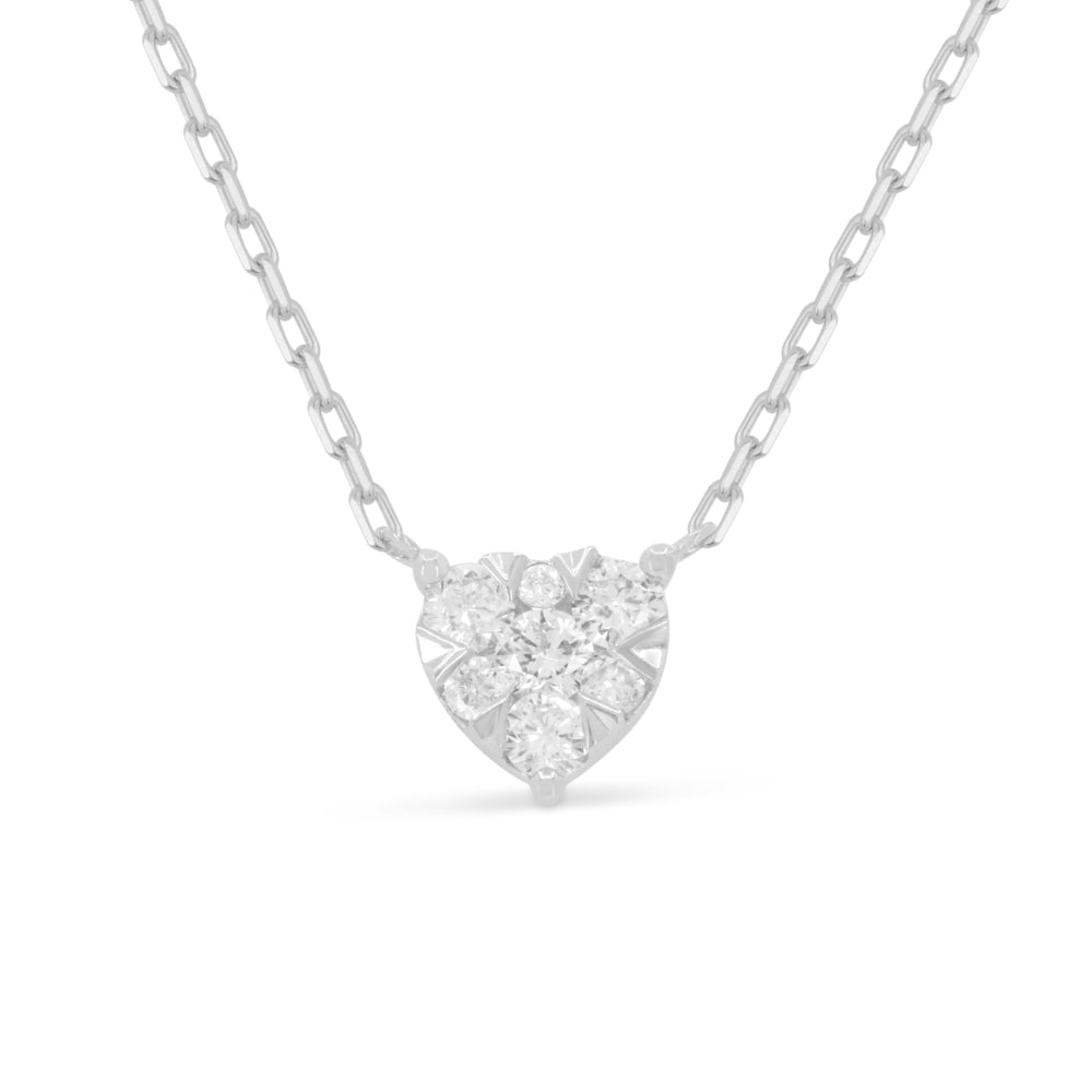 Madison L 14K White Gold Diamond Heart Necklace - style N1863W