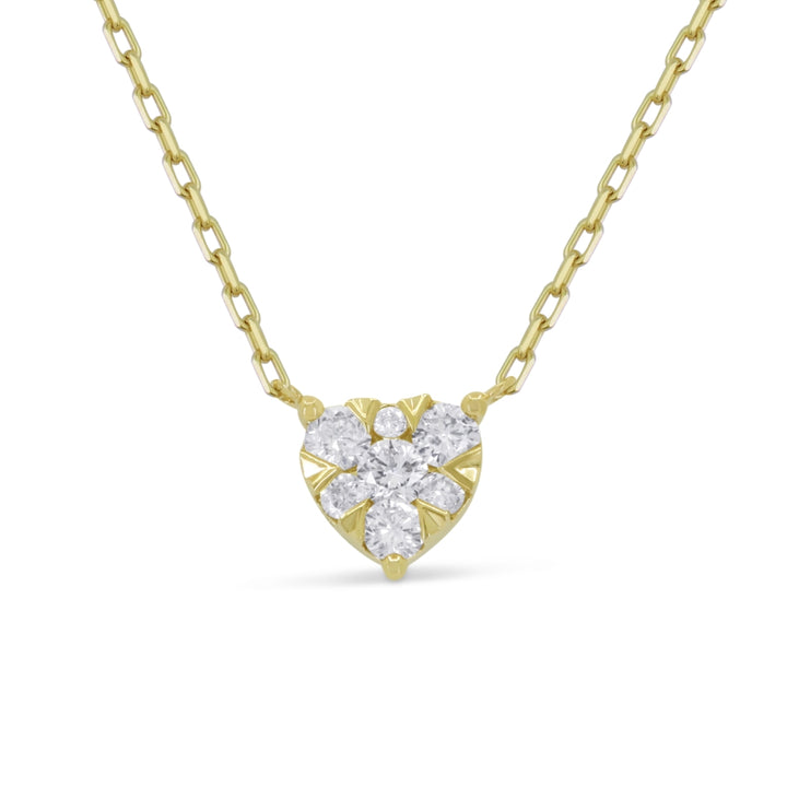 Madison L 14K Yellow Gold Diamond Heart Necklace - style N1863Y