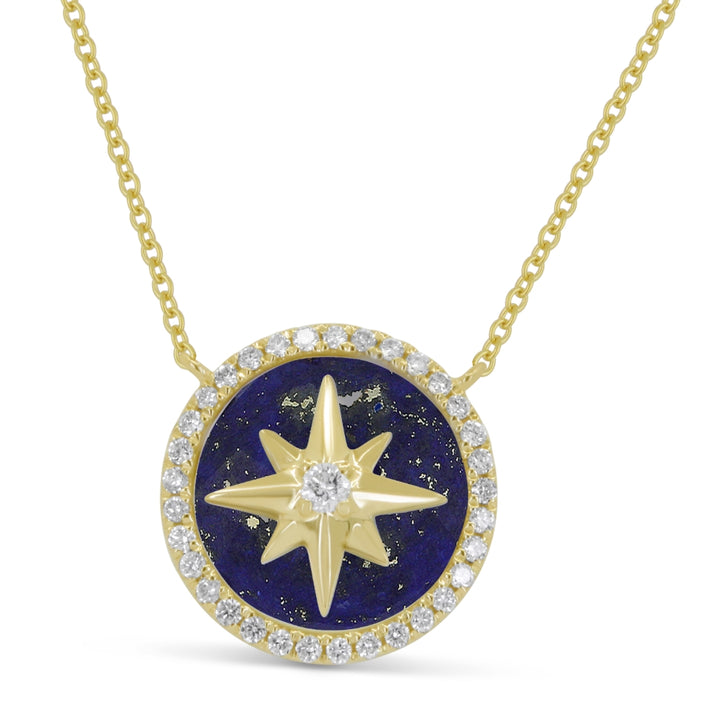 Madison L 14K Yellow Gold Lapis Lazuli Star Necklace - style N1865LAPY