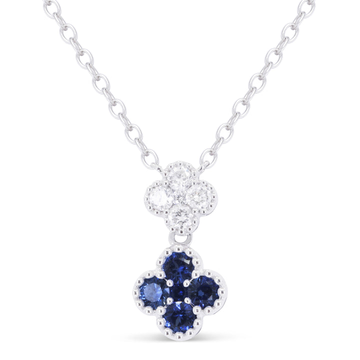 Madison L 18K White Gold Sapphire Flower Pendant - style N1868SAW