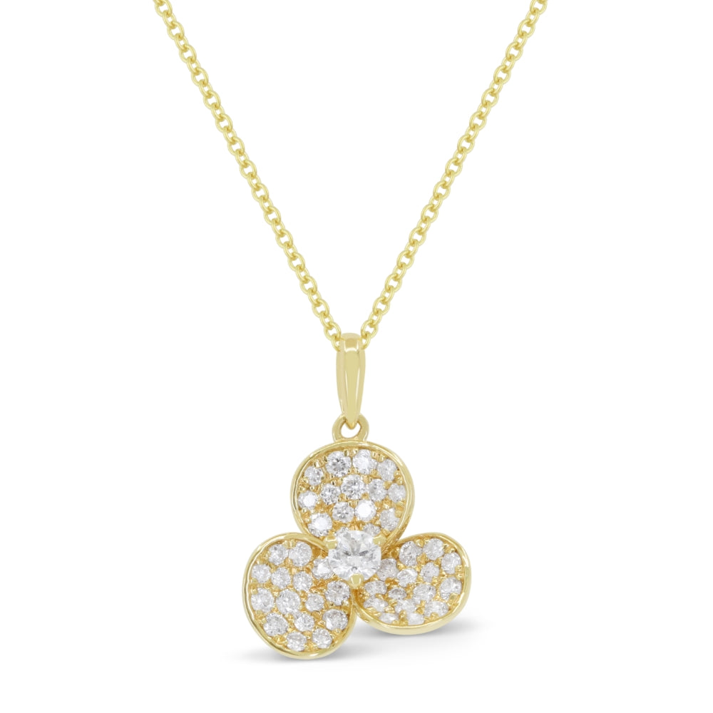 Madison L 14K Yellow Gold Diamond Flower Pendant - style N1869Y