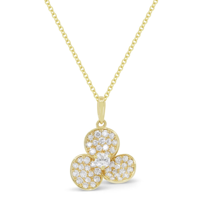 Madison L 14K Yellow Gold Diamond Flower Pendant - style N1869Y