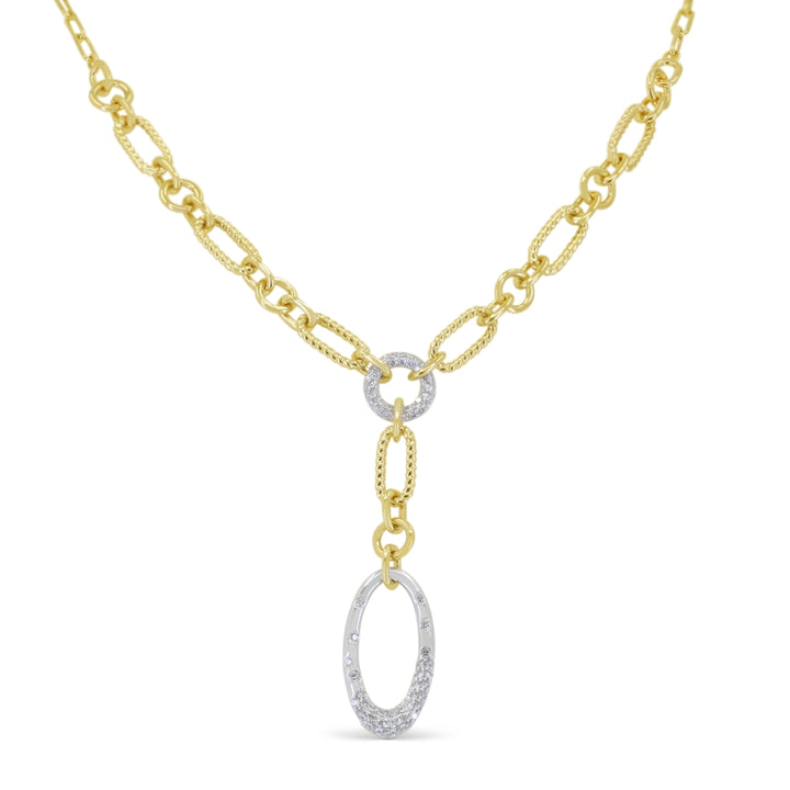 Madison L 14K Two Tone Gold Diamond Necklace - style N1872WY