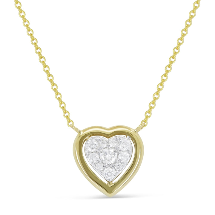 Madison L 14K Two Tone Gold Diamond Heart Necklace - style N1875WY