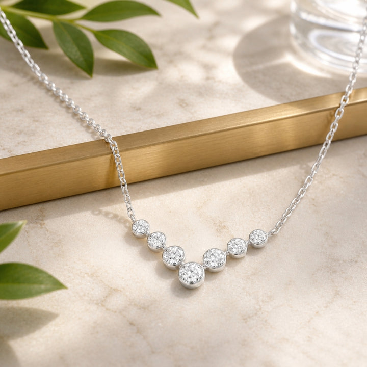 N1879 - 14K Gold Diamond Bar Necklace