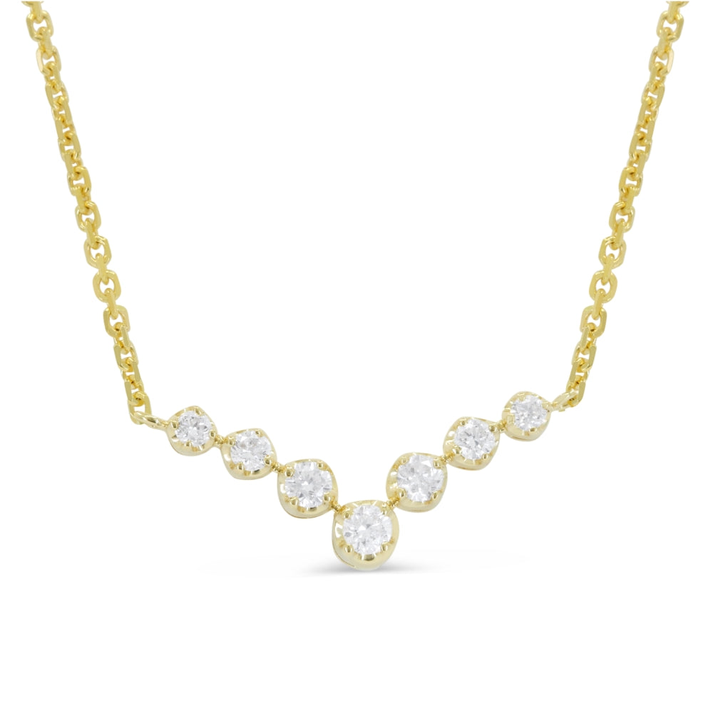 Madison L 14K Yellow Gold Diamond Bar Necklace - style N1879Y