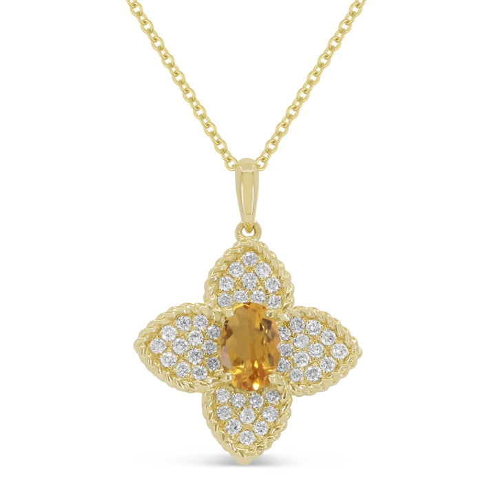 Madison L 14K Yellow Gold Citrine Flower Pendant - style N1880CTY