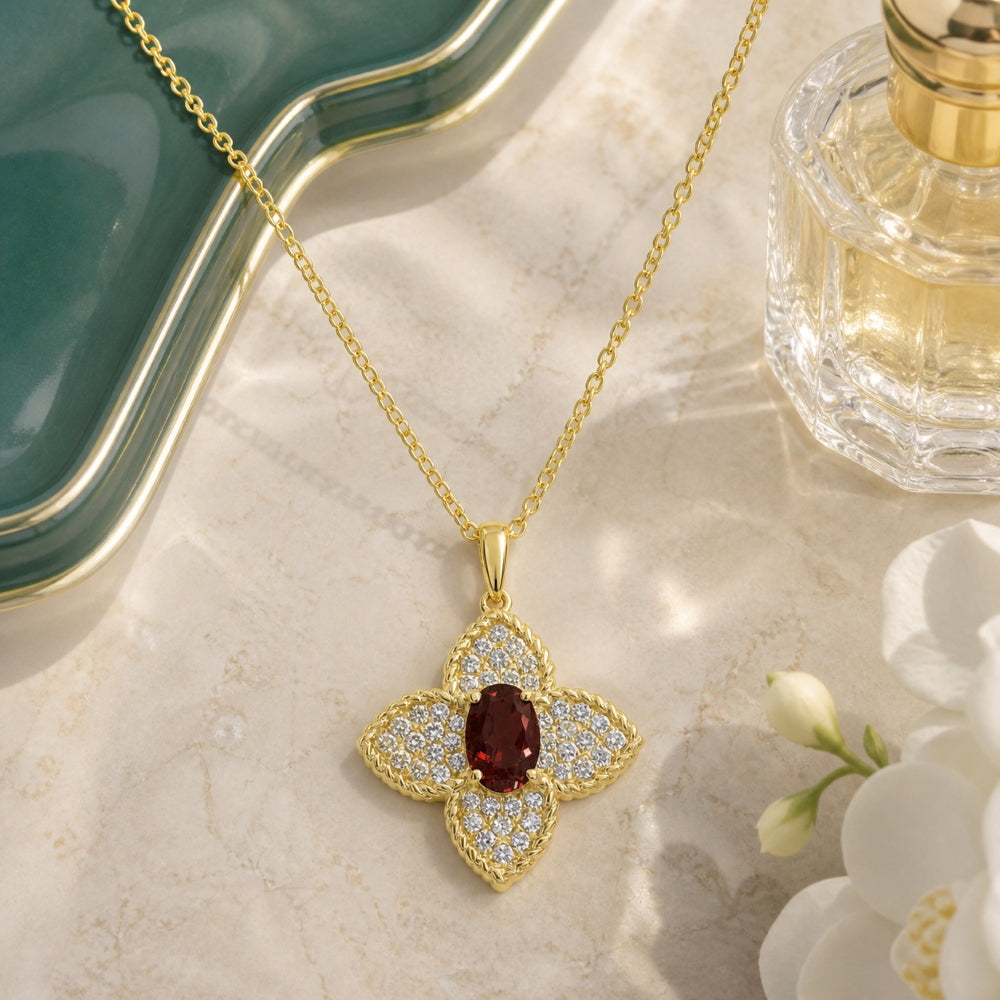 N1880 - 14K Yellow Gold Flower Pendant