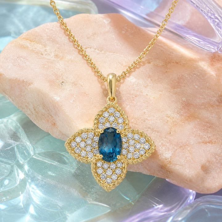 N1880 - 14K Yellow Gold Flower Pendant