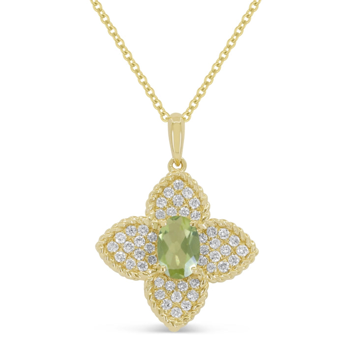 Madison L 14K Yellow Gold Peridot Flower Pendant - style N1880PRY