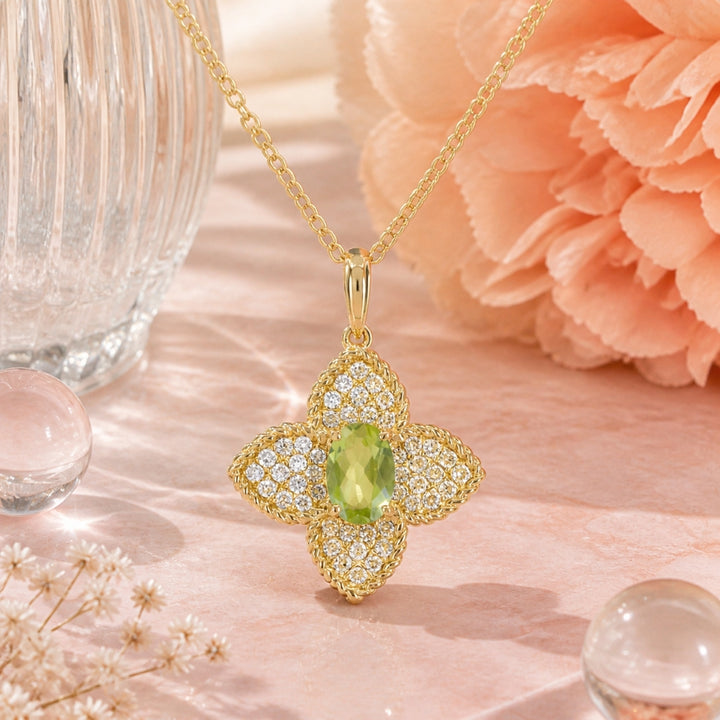 N1880 - 14K Yellow Gold Flower Pendant