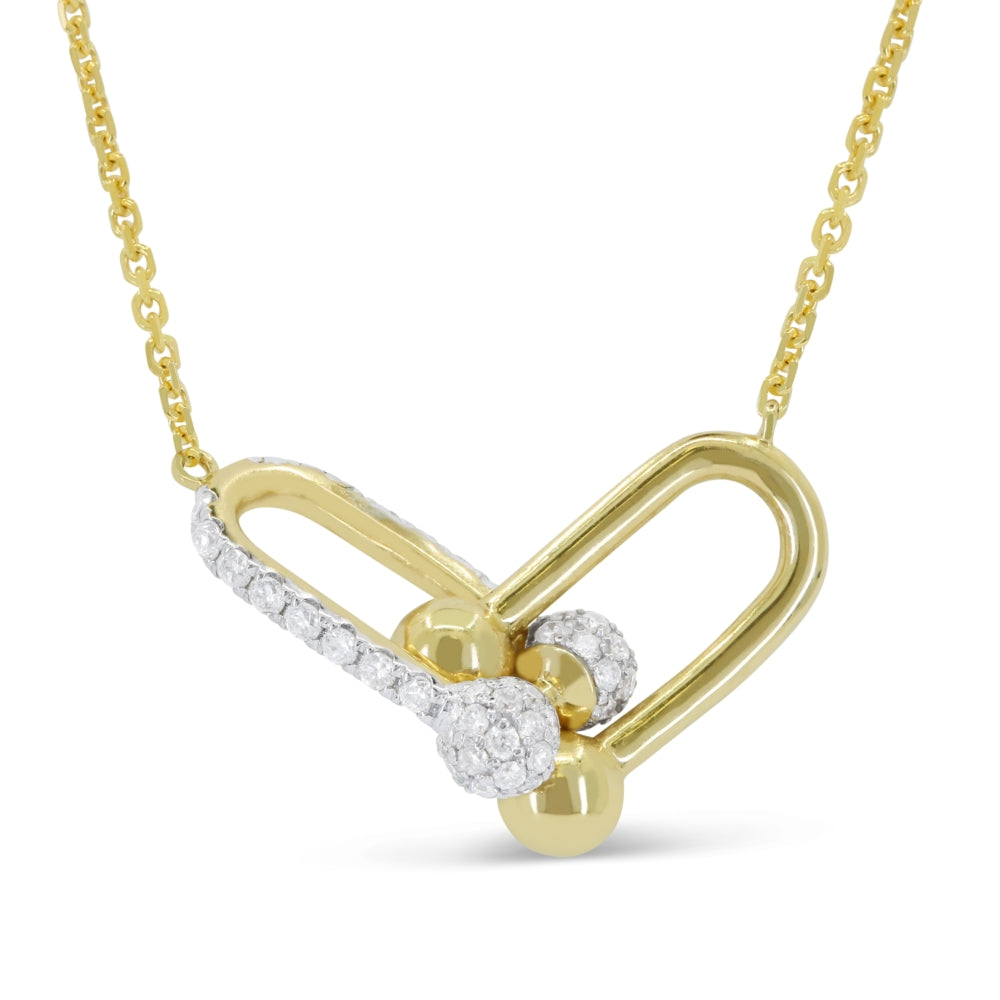 Madison L 14K Yellow Gold Diamond Necklace - style N1884Y