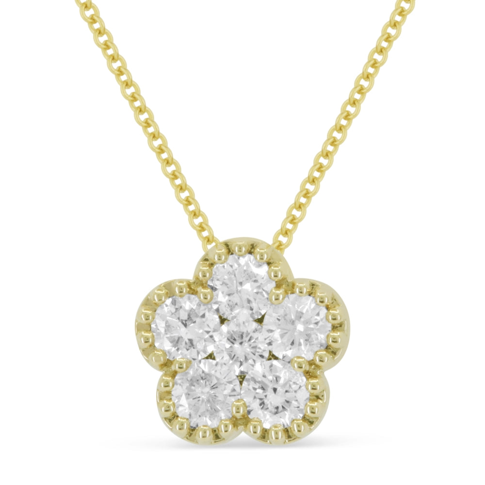 Madison L 14K Yellow Gold Diamond Flower Pendant - style N1893Y