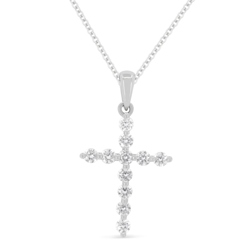 Madison L 14K White Gold Diamond Crucifix Cross Pendant - style N1894W