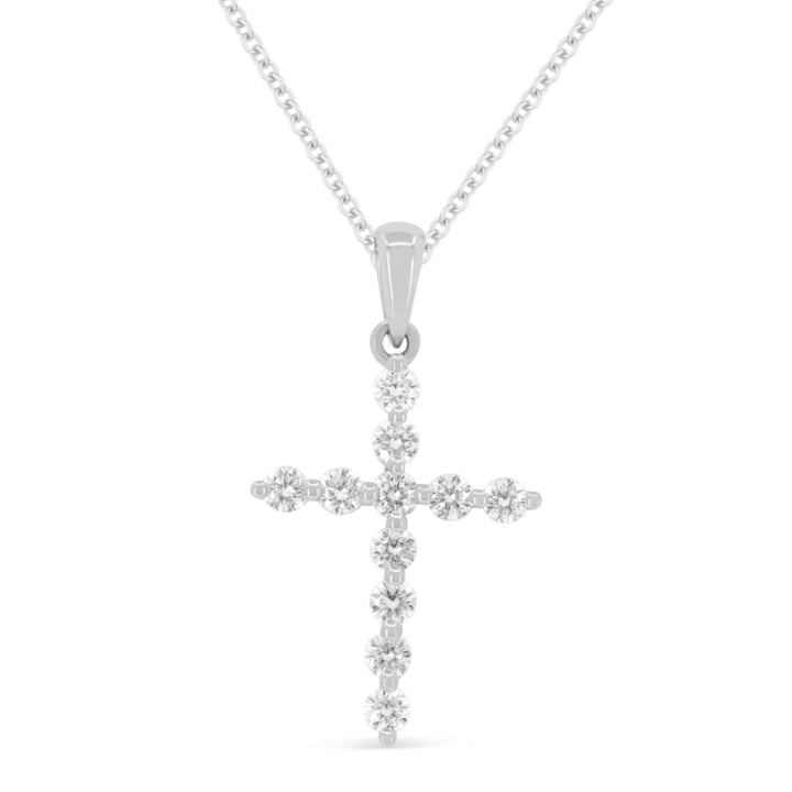 Madison L 14K White Gold Diamond Crucifix Cross Pendant - style N1894W