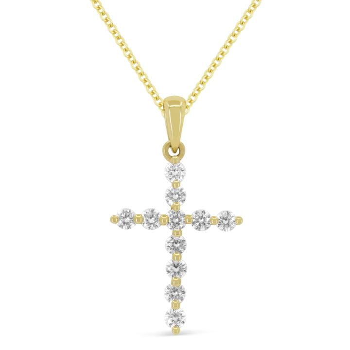 Madison L 14K Yellow Gold Diamond Crucifix Cross Pendant - style N1894Y