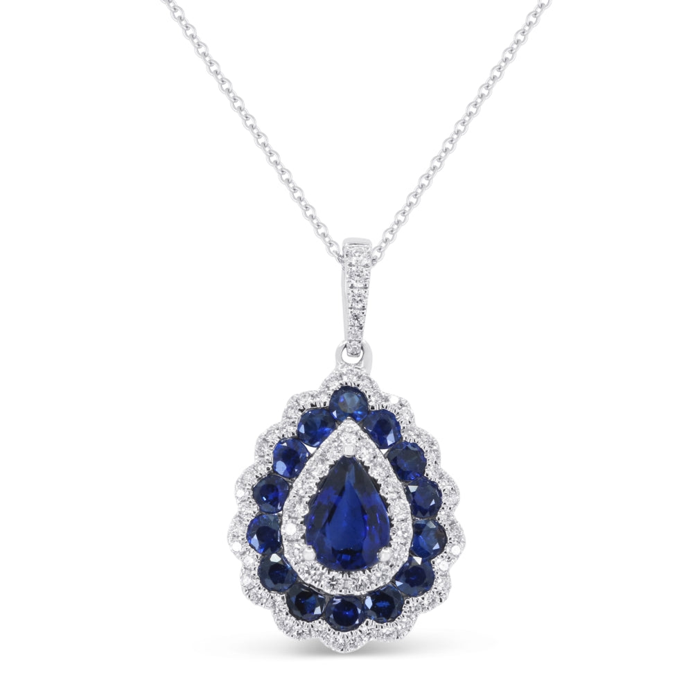 Madison L 14K White Gold Sapphire Pear Pendant - style N1895SAW