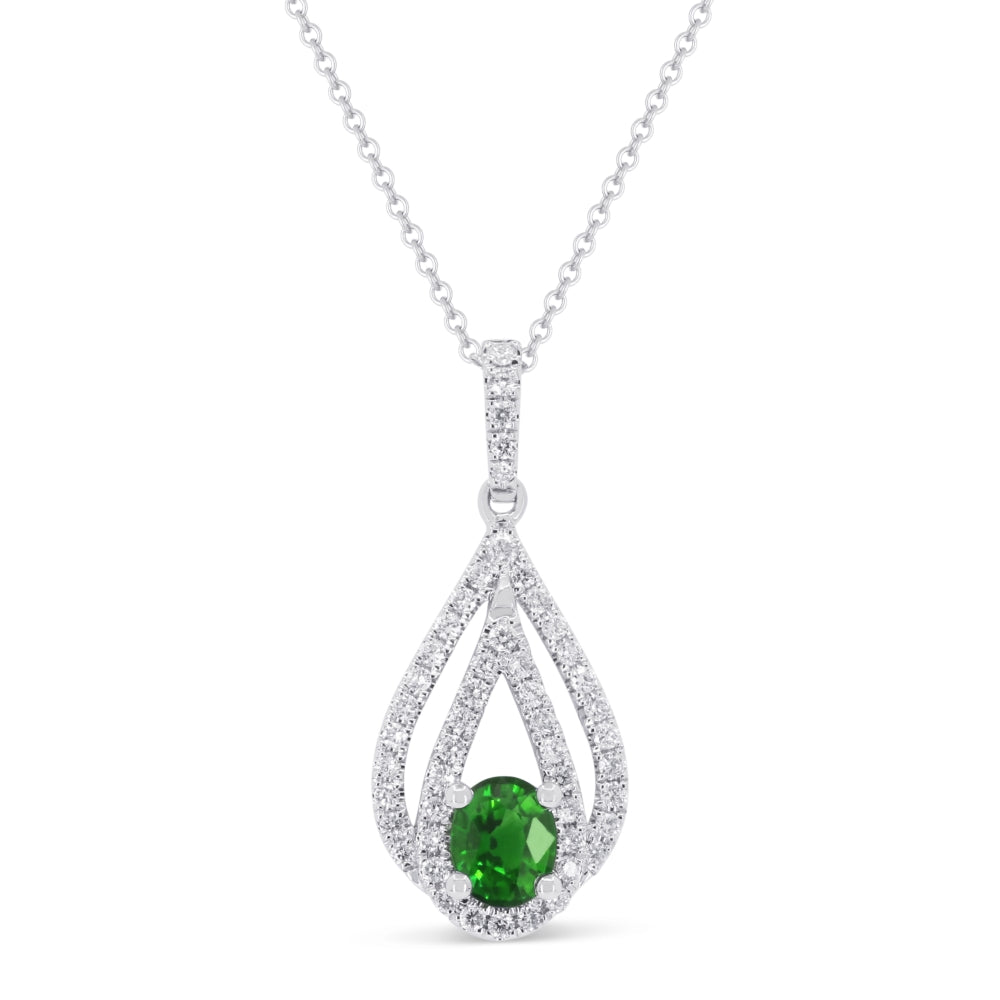 Madison L 14K White Gold Emerald Pear Pendant - style N1896EMW