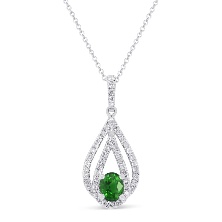 Madison L 14K White Gold Emerald Pear Pendant - style N1896EMW