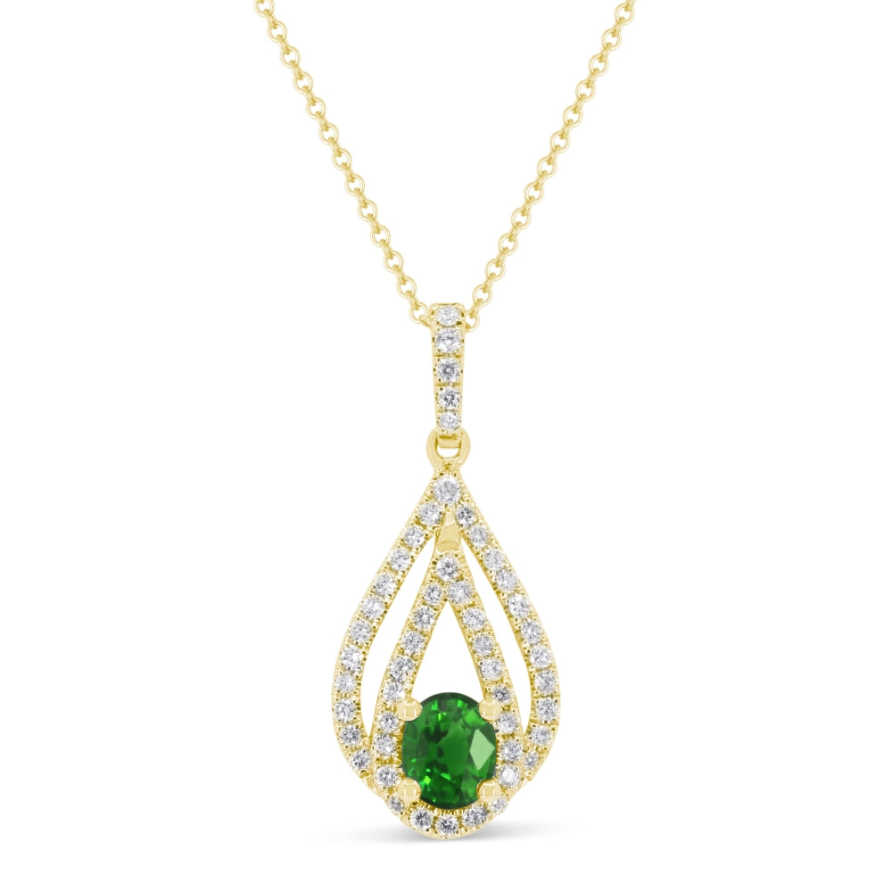 Madison L 14K Yellow Gold Emerald Pear Pendant - style N1896EMY