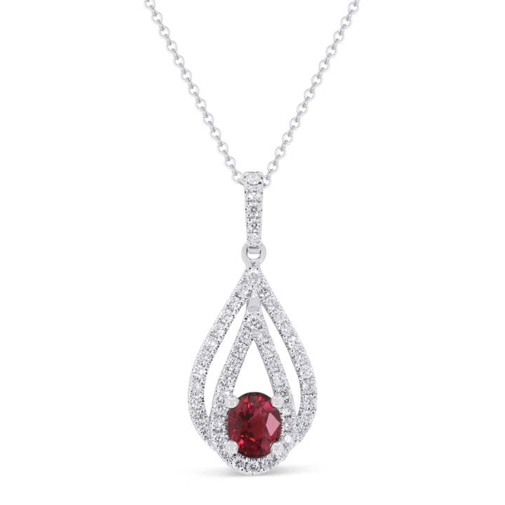 Madison L 14K White Gold Ruby Pear Pendant - style N1896RUW