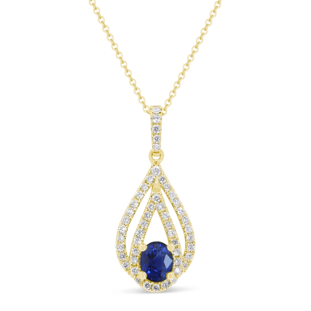 Madison L 14K Yellow Gold Sapphire Pear Pendant - style N1896SAY