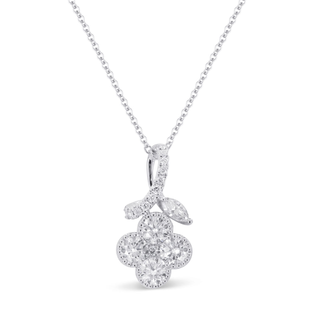 Madison L 14K White Gold Diamond Flower Pendant - style N1900W