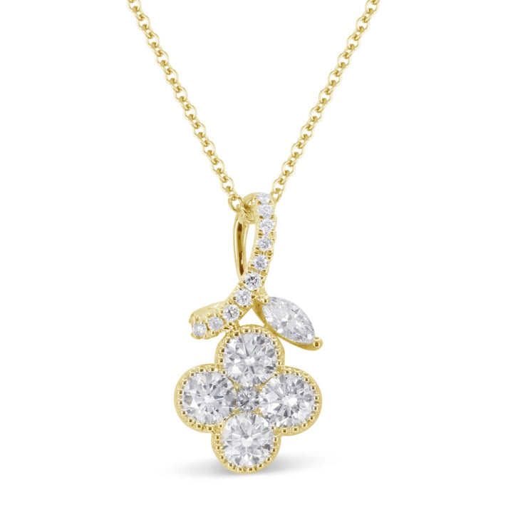 Madison L 14K Yellow Gold Diamond Flower Pendant - style N1900Y