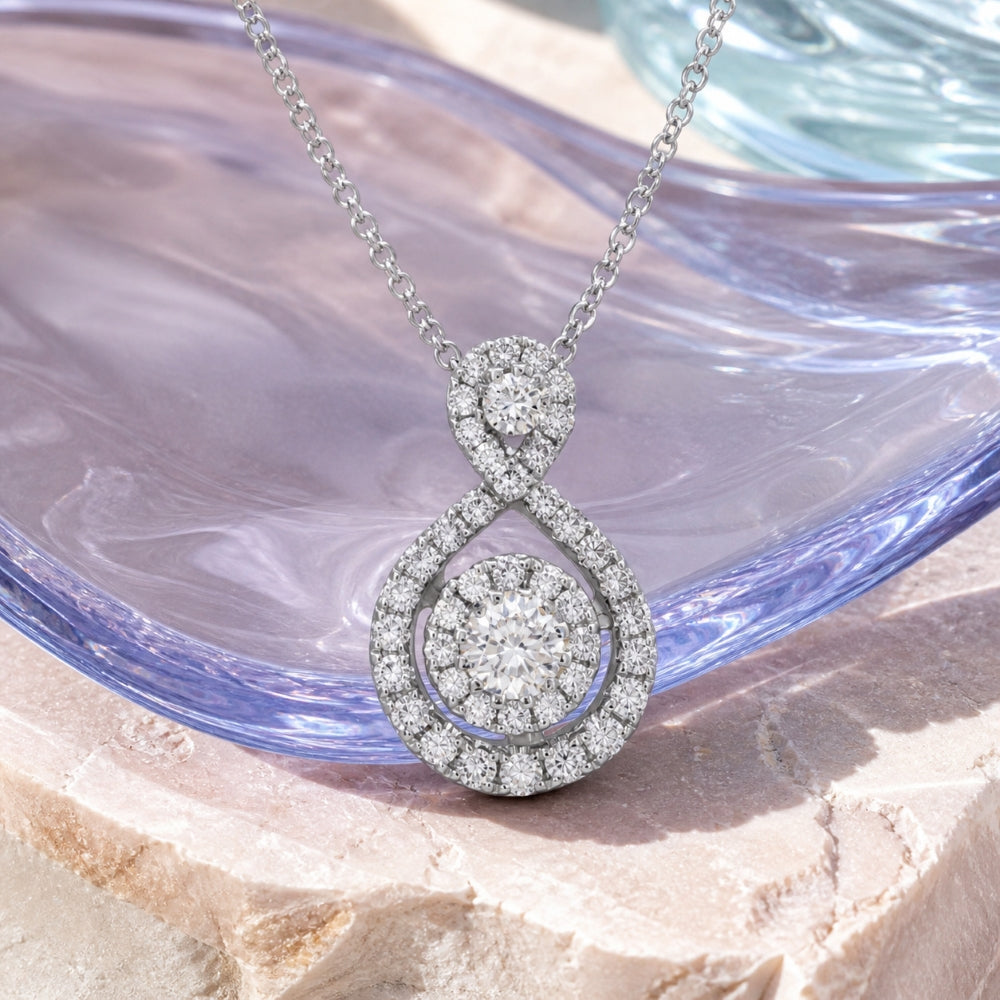 N1901 - 14K White Gold Diamond Pendant