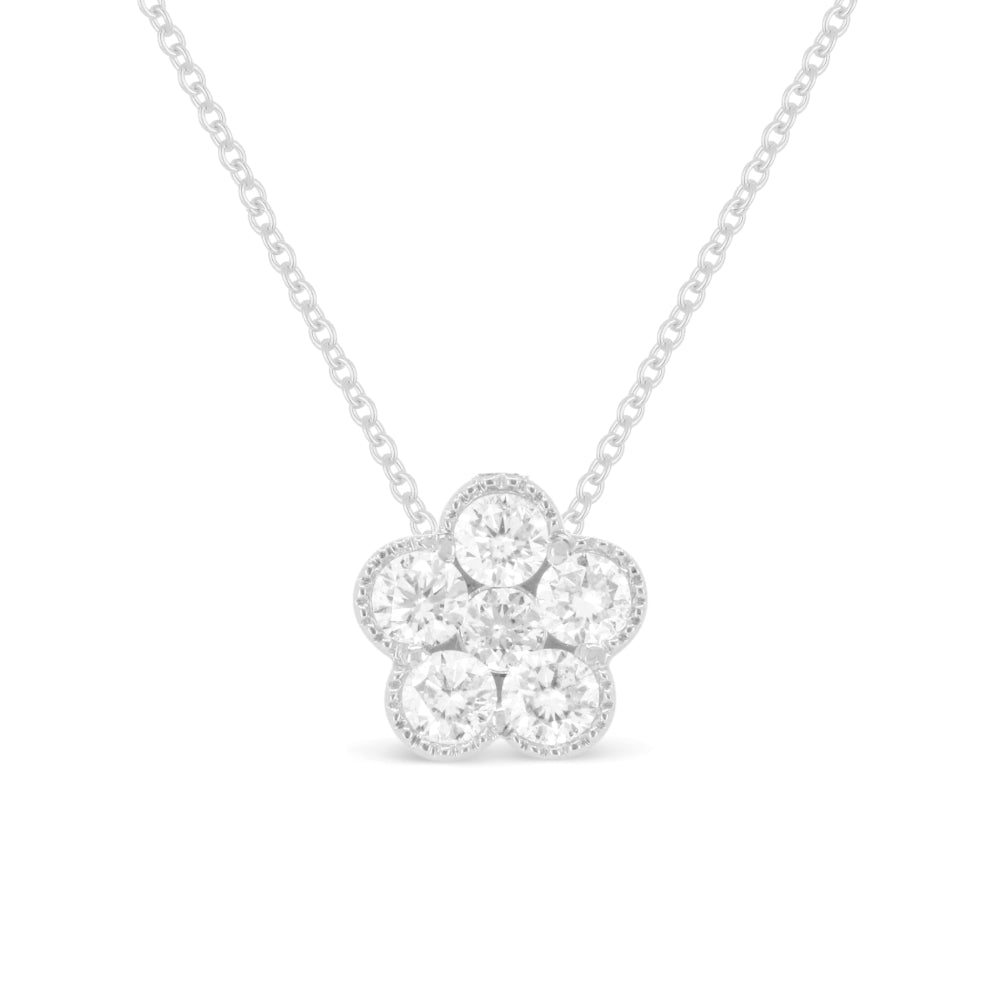 Madison L 14K White Gold Diamond Flower Pendant - style N1902W