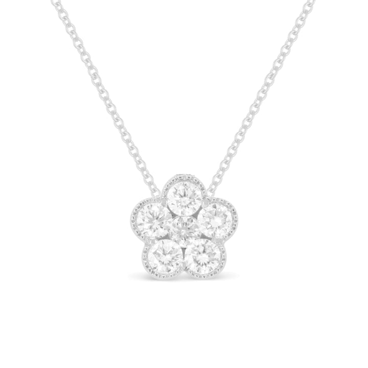 Madison L 14K White Gold Diamond Flower Pendant - style N1902W