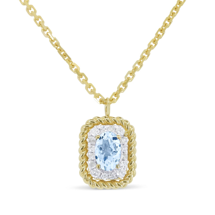 Madison L 14K Yellow Gold Blue Topaz Rectangle Pendant - style N1906BTY