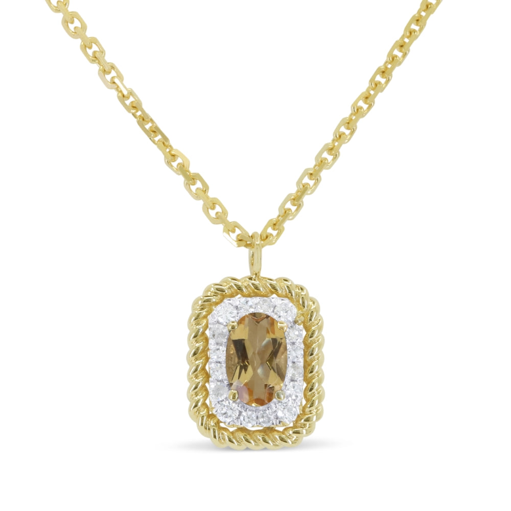 Madison L 14K Yellow Gold Citrine Rectangle Pendant - style N1906CTY