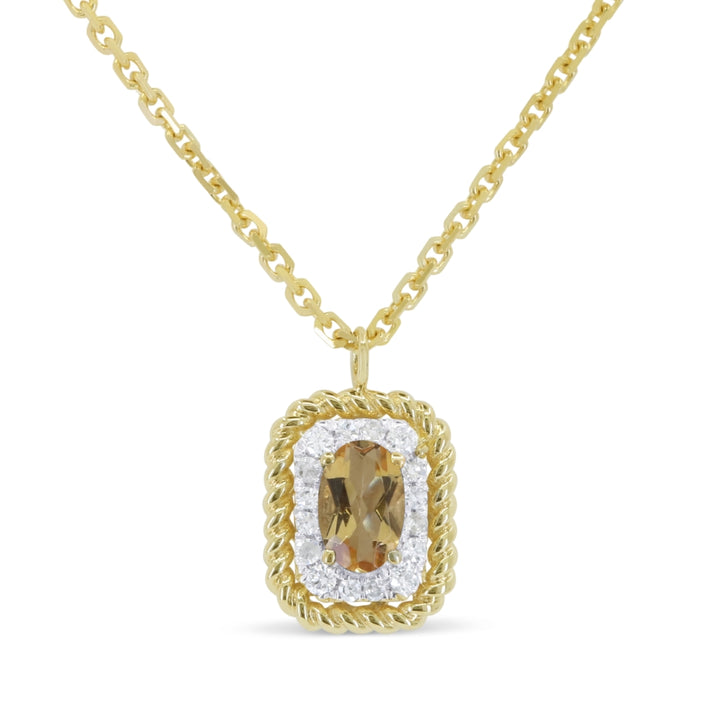 Madison L 14K Yellow Gold Citrine Rectangle Pendant - style N1906CTY