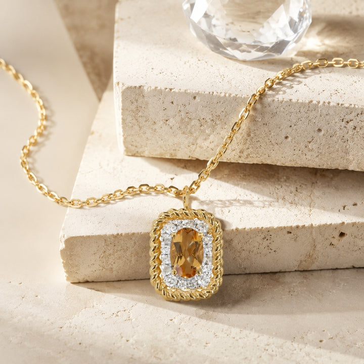 N1906 - 14K Yellow Gold Rectangle Pendant
