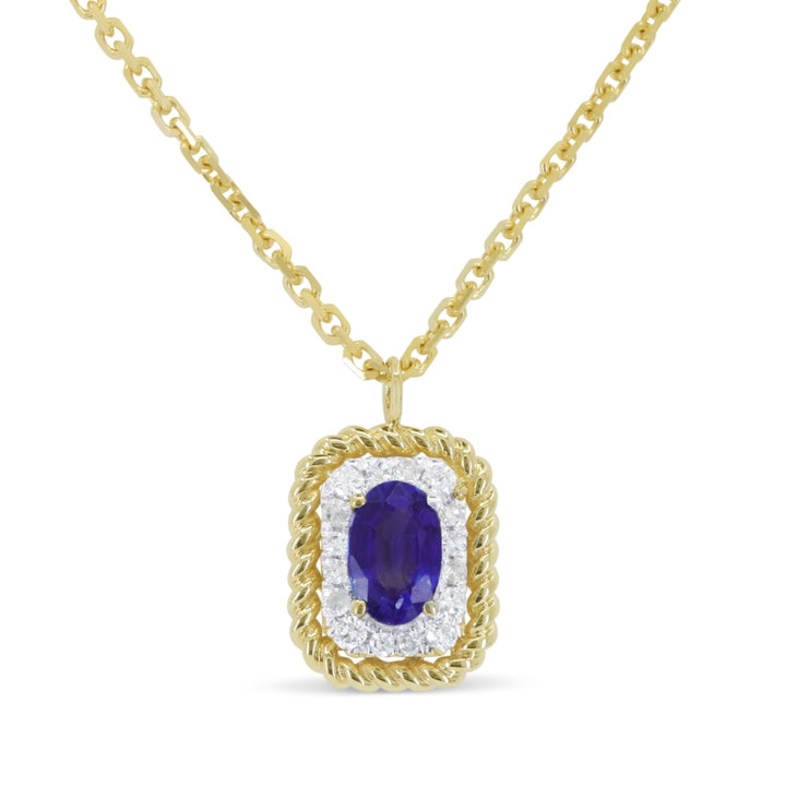 Madison L 14K Yellow Gold London Blue Topaz Rectangle Pendant - style N1906LBTY