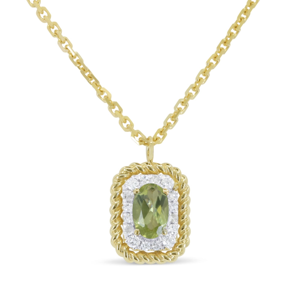 Madison L 14K Yellow Gold Peridot Rectangle Pendant - style N1906PRY