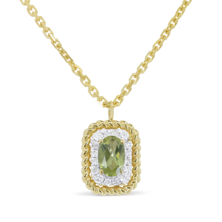 Madison L 14K Yellow Gold Peridot Rectangle Pendant - style N1906PRY