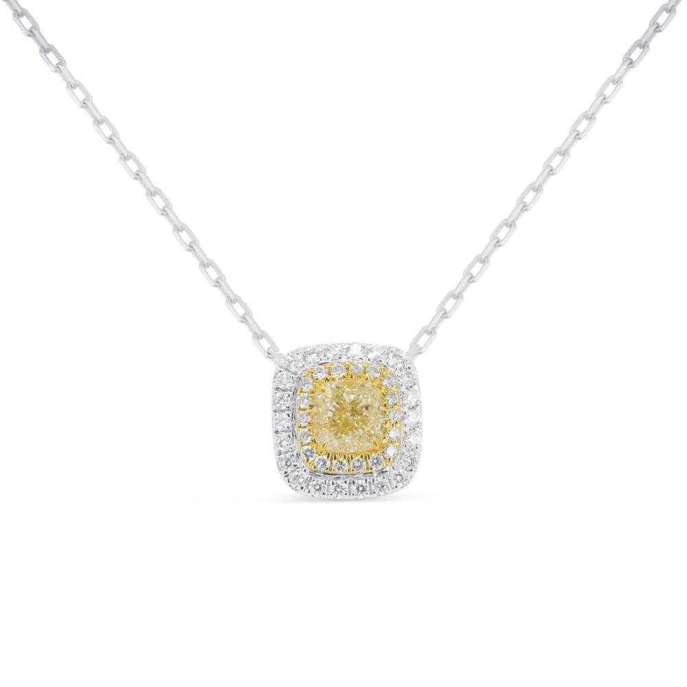 N1908 White Gold Fancy Yellow Diamond Necklace Milano Collection 2025 Cushion Design UPDATED-21-Apr-2026 wholesale-only N1908YDW
