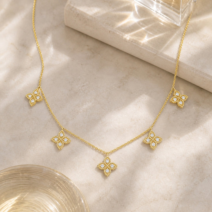 N1911 - 14K Yellow Gold Diamond Necklace