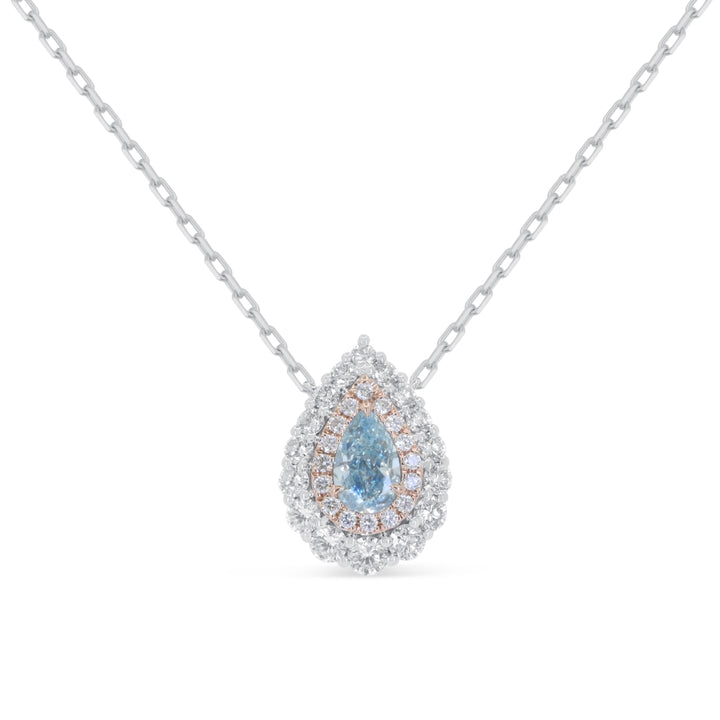 Madison L 14K White Gold Fancy Blue Diamond Pear Necklace - style N1913BDW