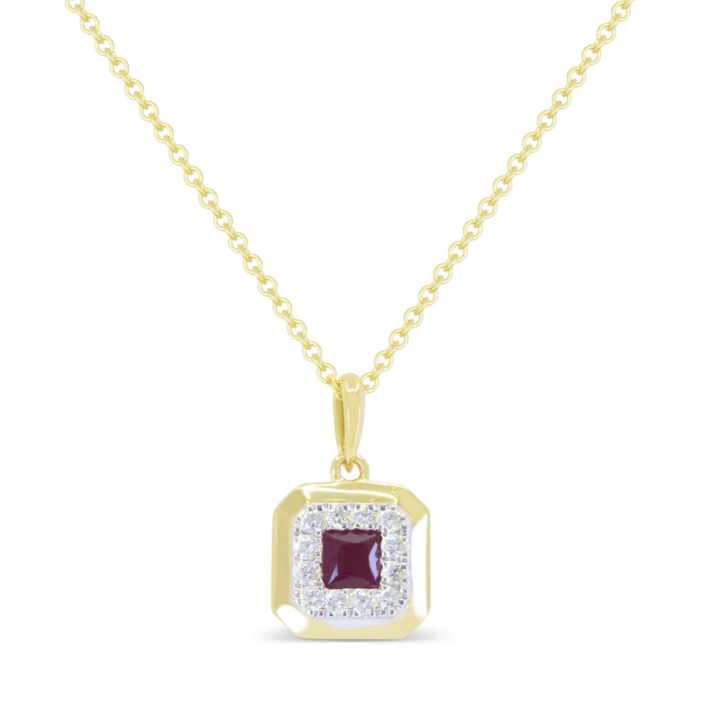 Madison L 14K Yellow Gold Ruby Cushion Pendant - style N1915RUY