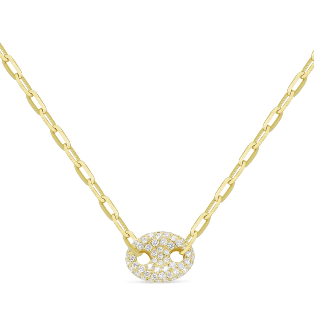 Madison L 14K Yellow Gold Diamond Necklace - style N1928Y