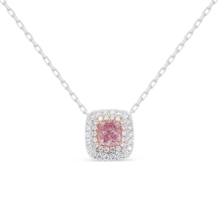 Madison L 14K White Gold Fancy Pink Diamond Cushion Necklace - style N1929PDW