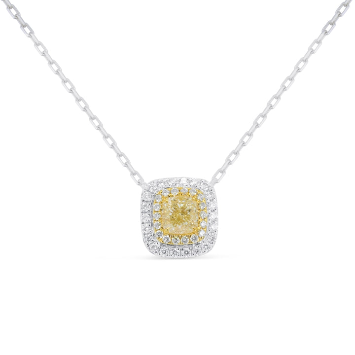 Madison L 14K White Gold Fancy Yellow Diamond Necklace - style N1929YDW